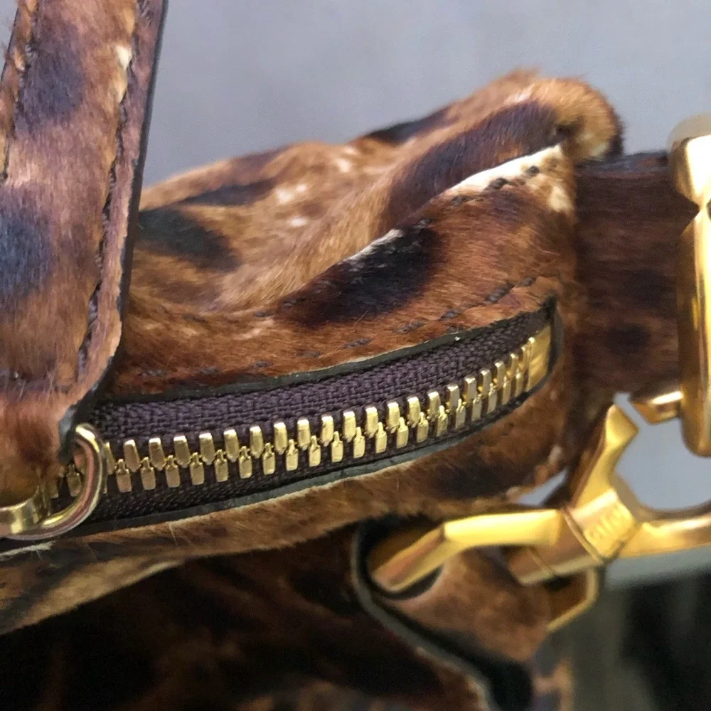 Rare Givenchy Nightingale Medium Leopard Print Calf Hair Ponyhair Handbag - Picture 6 of 15